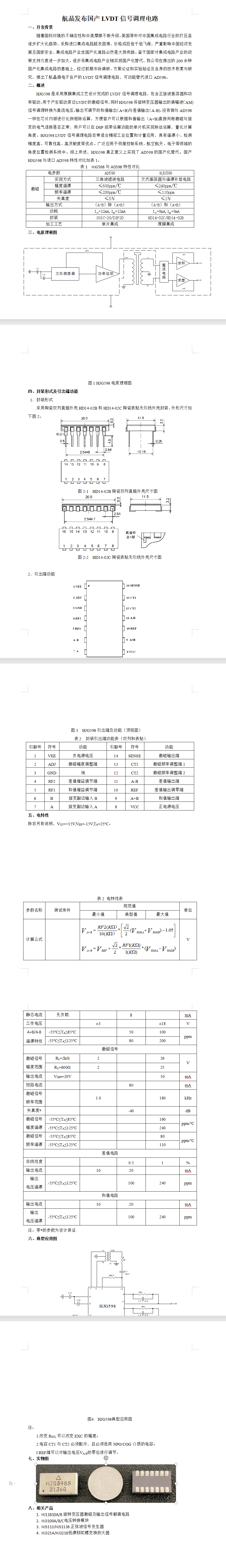 航晶發布國產LVDT信號調理電路